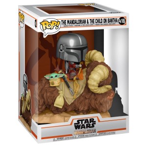 Funko POP Deluxe Star Wars 416 Mandalorian Mando on Bantha with Child in Bag Figurka Kolekcjonerska